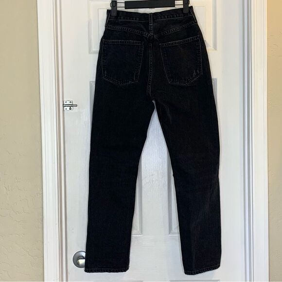 AGOLDE 90s Distressed High-Rise Straight Leg Jeans Black Size 27 - Picture 2 of 11